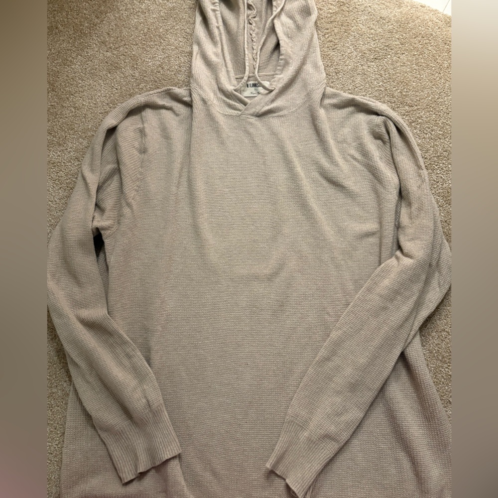 Linksoul XL Beige waffle Knit Hoodie